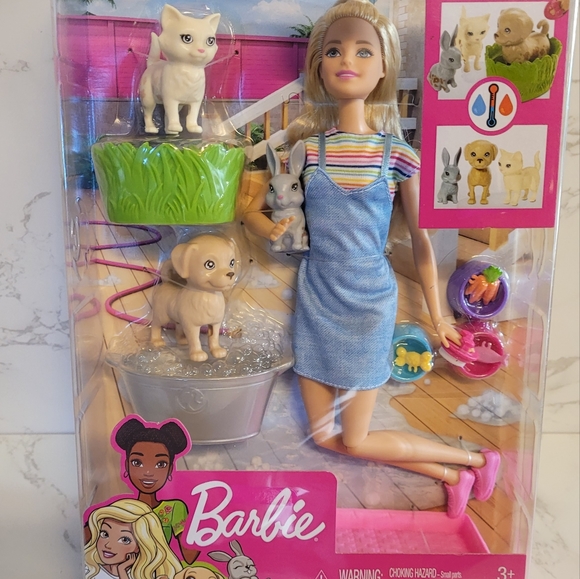 Toys Barbie Play N Wash Pets Blonde Doll Playset Brand New Poshmark